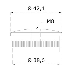 Spodok držiaka madla na trubku ø 42,4 mm, leštená AISI 304 Spodok držiaka madla na trubku ø 42,4 mm, leštená AISI 304